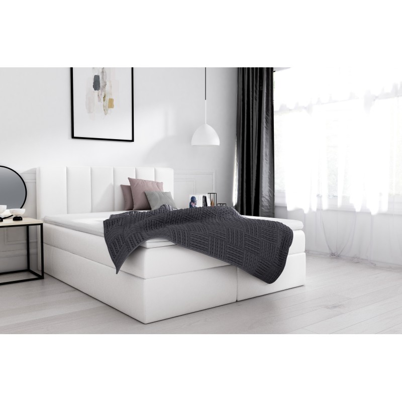 Obano continental bed with bedding storage, fabric Soft 17 Obano continental bed with bedding storage, fabric Soft 17