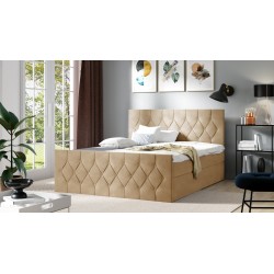 Zoren Lux continental bed with a storage container for bedding in Alove 05 fabric
