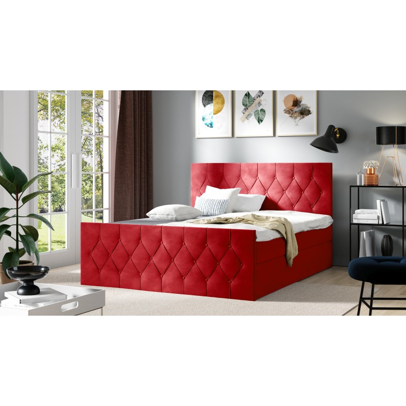 Kontinentalbett Zoren Lux mit Bettkasten Stoff Alove 34 Kontinentalbett Zoren Lux mit Bettkasten Stoff Alove 34
