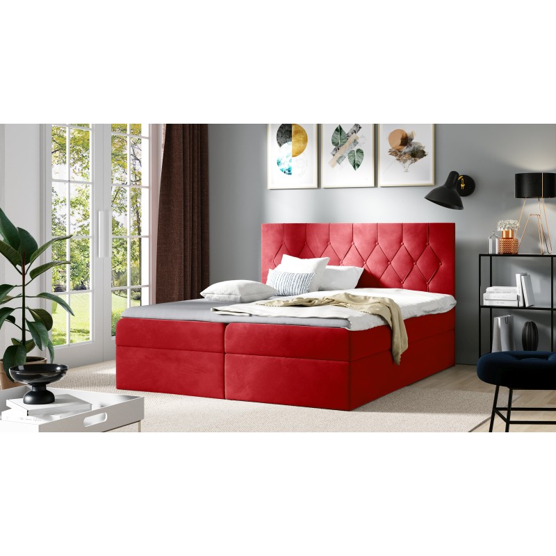 Zoren continental bed with a storage container for bedding, fabric Alove 34 Zoren continental bed with a storage container for bedding, fabric Alove 34