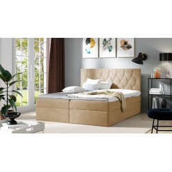 Zoren continental bed with a storage compartment for bedding, fabric Alove 5