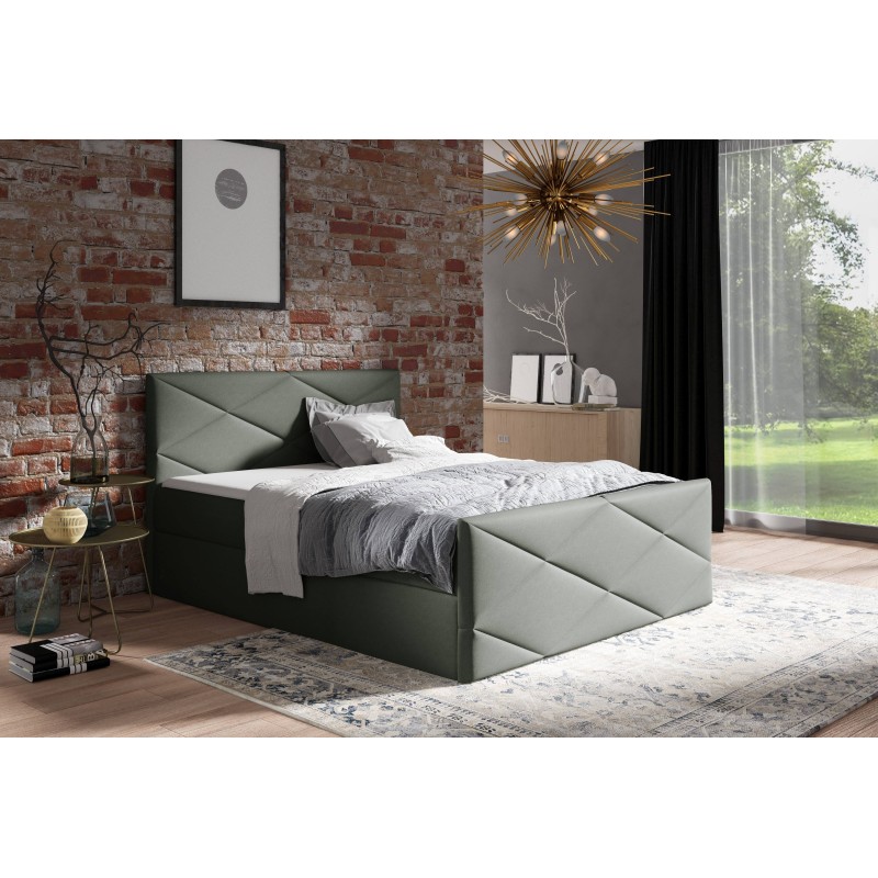 Luvero Lux continental bed with a storage container for bedding, Rico 23 fabric Luvero Lux continental bed with a storage container for bedding, Rico 23 fabric