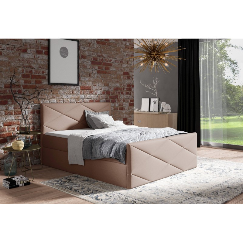 Luvero Lux continental bed with a bedding storage compartment, fabric Rico 19 Luvero Lux continental bed with a bedding storage compartment, fabric Rico 19