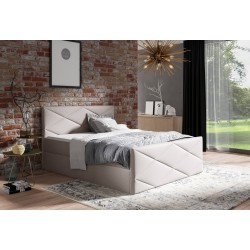 Luvero Lux continental bed with a storage compartment for bedding, fabric Rico 01