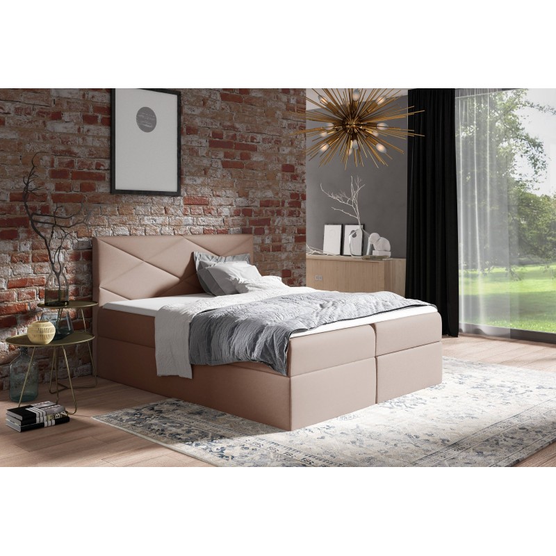 Luvero continental bed with a storage container for bedding, fabric Rico 19 Luvero continental bed with a storage container for bedding, fabric Rico 19