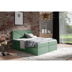 Luvero continental bed with a bedding storage compartment, fabric Rico 18