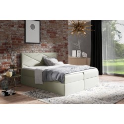 Luvero continental bed with bedding storage, fabric Rico 20