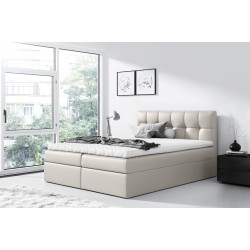 Nevalo continental bed with bedding storage in Soft 33 fabric
