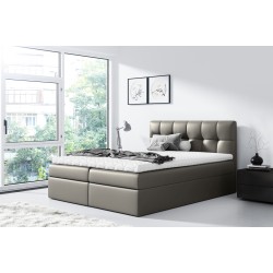 Nevalo continental bed with bedding storage in Soft 29 fabric
