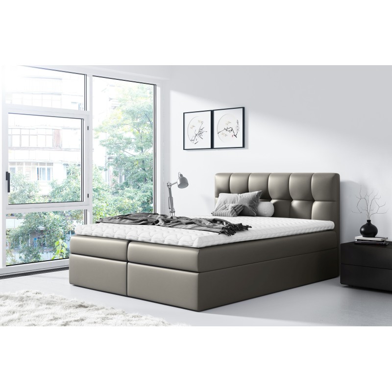 Nevalo continental bed with bedding storage in Soft 29 fabric Nevalo continental bed with bedding storage in Soft 29 fabric
