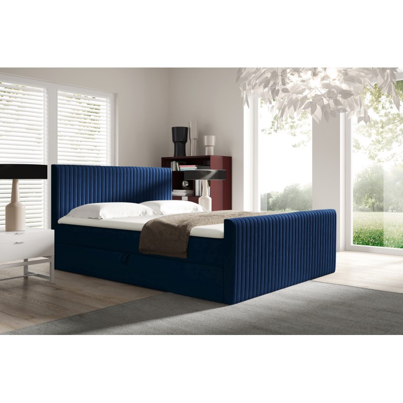 Elven continental bed with bedding storage, fabric Fresh 11 Elven continental bed with bedding storage, fabric Fresh 11