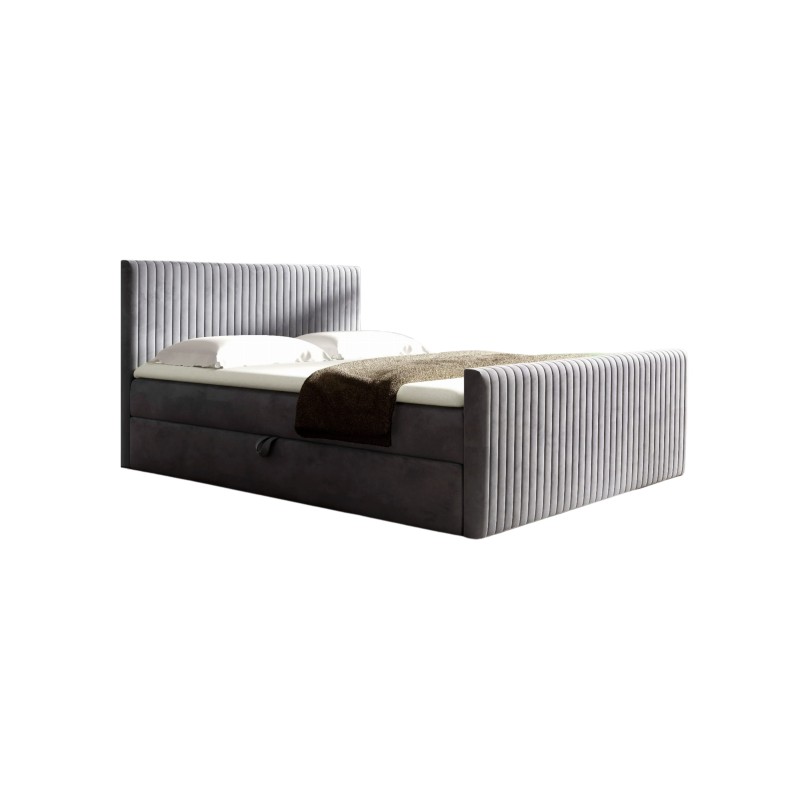 Elven continental bed with a storage container for bedding, fabric Fresh 32 Elven continental bed with a storage container for bedding, fabric Fresh 32