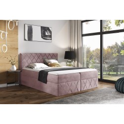 Rinovo Lux continental bed with a storage compartment for bedding, fabric Kronos 27