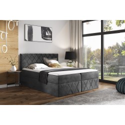 Rinovo Lux continental bed with a bedding storage in Kronos 22 fabric