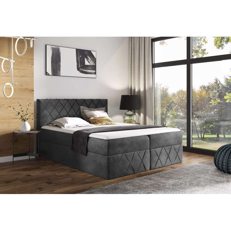 Rinovo Lux continental bed with a bedding storage in Kronos 22 fabric Rinovo Lux continental bed with a bedding storage in Kronos 22 fabric