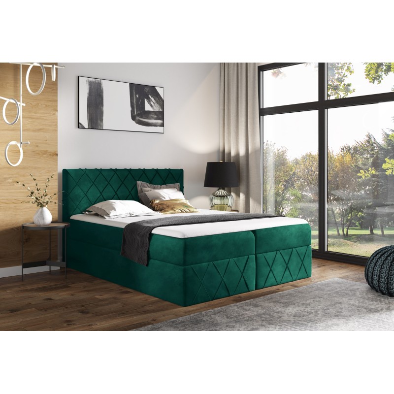 Rinovo Lux continental bed with a storage container for bedding, fabric Kronos 19 Rinovo Lux continental bed with a storage container for bedding, fabric Kronos 19