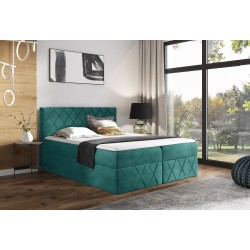 Rinovo Lux continental bed with a bedding storage in Kronos 13 fabric