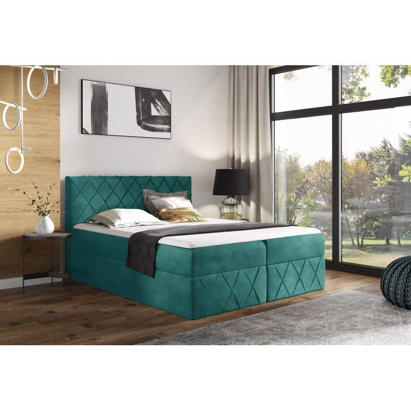 Rinovo Lux continental bed with a bedding storage in Kronos 13 fabric Rinovo Lux continental bed with a bedding storage in Kronos 13 fabric