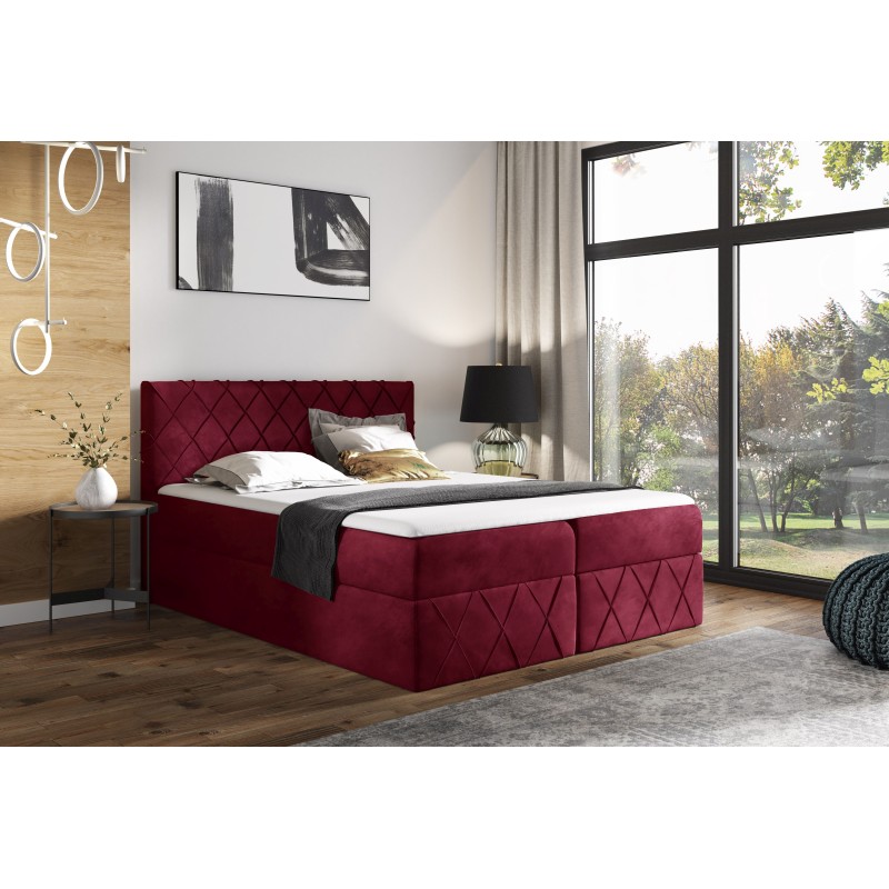 Rinovo Lux continental bed with bedding storage in Kronos 02 fabric Rinovo Lux continental bed with bedding storage in Kronos 02 fabric
