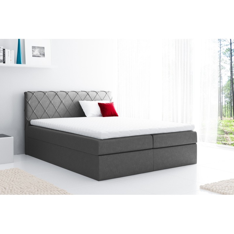 Cama continental Rinovo con contenedor para ropa de cama, tela Riviera 91. Cama continental Rinovo con contenedor para ropa de cama, tela Riviera 91.