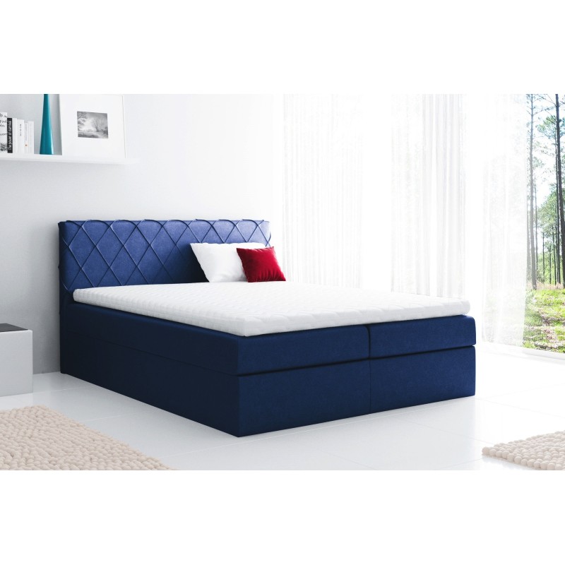 Rinovo continental bed with a bedding container in Riviera 81 fabric Rinovo continental bed with a bedding container in Riviera 81 fabric