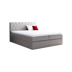 Rinovo continental bed with bedding storage in Riviera 16 fabric Rinovo continental bed with bedding storage in Riviera 16 fabric