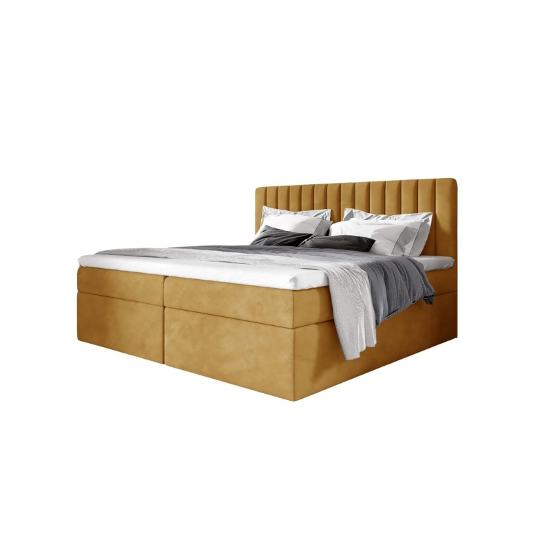 Jorvo continental bed with a bedding container in Fresh 37 fabric Jorvo continental bed with a bedding container in Fresh 37 fabric