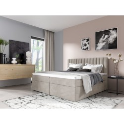 Continental bed Jorvo with bedding storage in Fresh 01 fabric