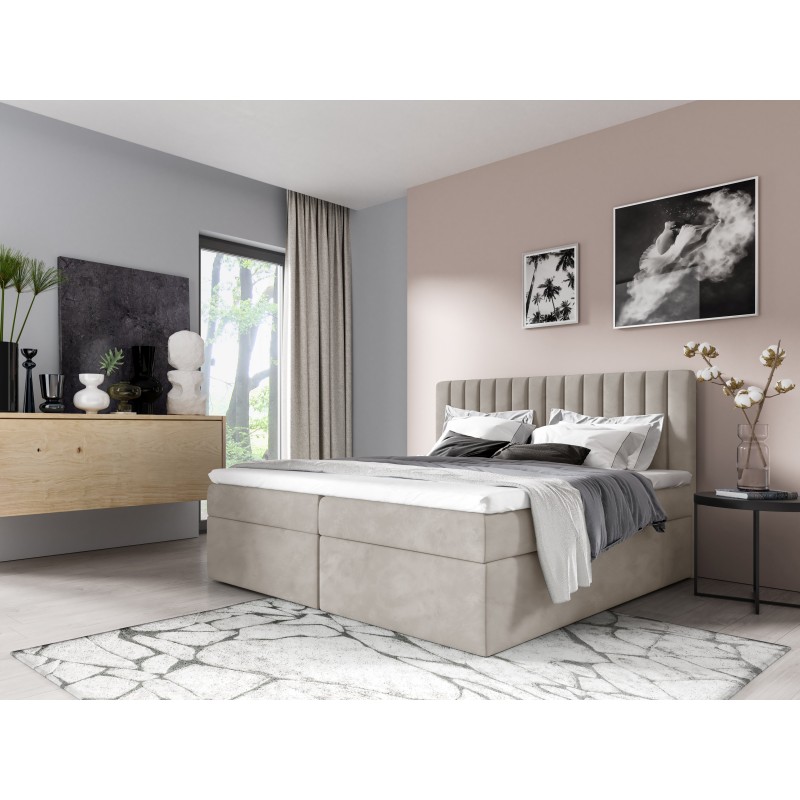 Cama continental Jorvo con contenedor para ropa de cama tela Fresh 01 Cama continental Jorvo con contenedor para ropa de cama tela Fresh 01