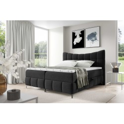 Orivo continental bed with storage for bedding, fabric Aragon 99