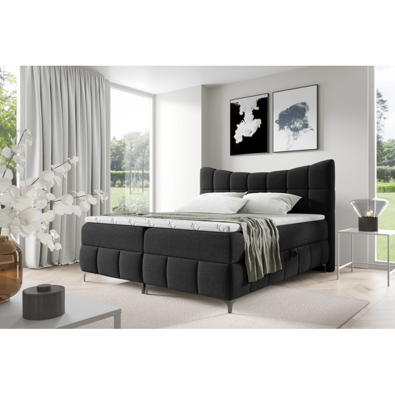 Cama continental Orivo con contenedor para ropa de cama tela Aragon 99 Cama continental Orivo con contenedor para ropa de cama tela Aragon 99
