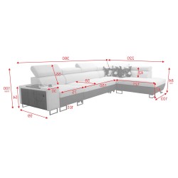 Narożnik Prestige XI Maxi z funkcją spania i portem usb tkanina Freya 210.23 + Tauro 8207 Narożnik Prestige XI Maxi z funkcją spania i portem usb tkanina Freya 210.23 + Tauro 8207