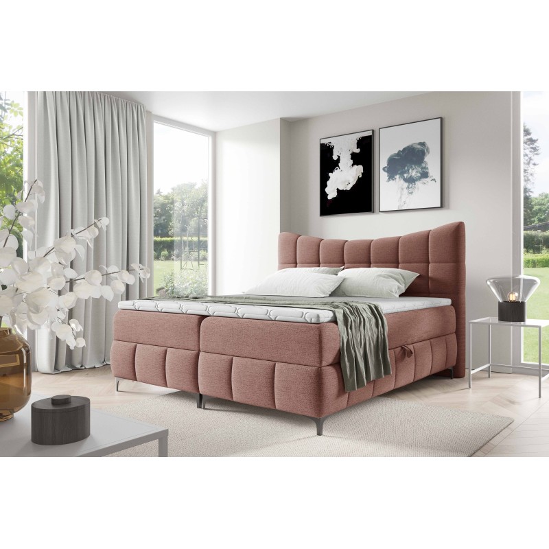 Cama continental Orivo con contenedor para ropa de cama, tela Aragon 62 Cama continental Orivo con contenedor para ropa de cama, tela Aragon 62