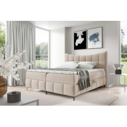 Orivo continental bed with a bedding container, fabric Aragon 03