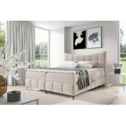 Orivo continental bed with a bedding container, fabric Aragon 01