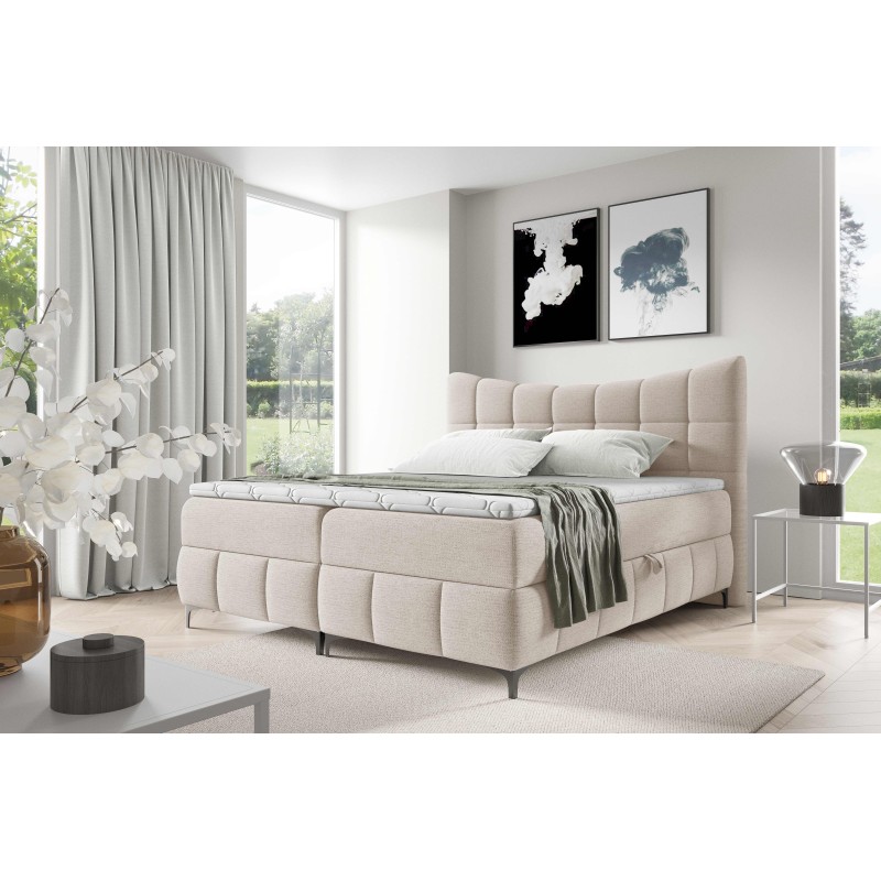 Orivo continental bed with a bedding container, fabric Aragon 01 Orivo continental bed with a bedding container, fabric Aragon 01