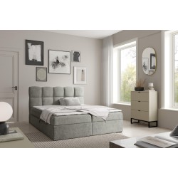 Continental bed Orivo with bedding storage fabric Coral 75