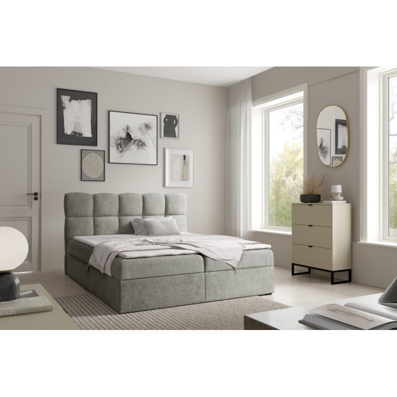 Continental bed Orivo with bedding storage fabric Coral 75 Continental bed Orivo with bedding storage fabric Coral 75
