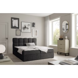 Orivo continental bed with a storage container for bedding, fabric Coral 60