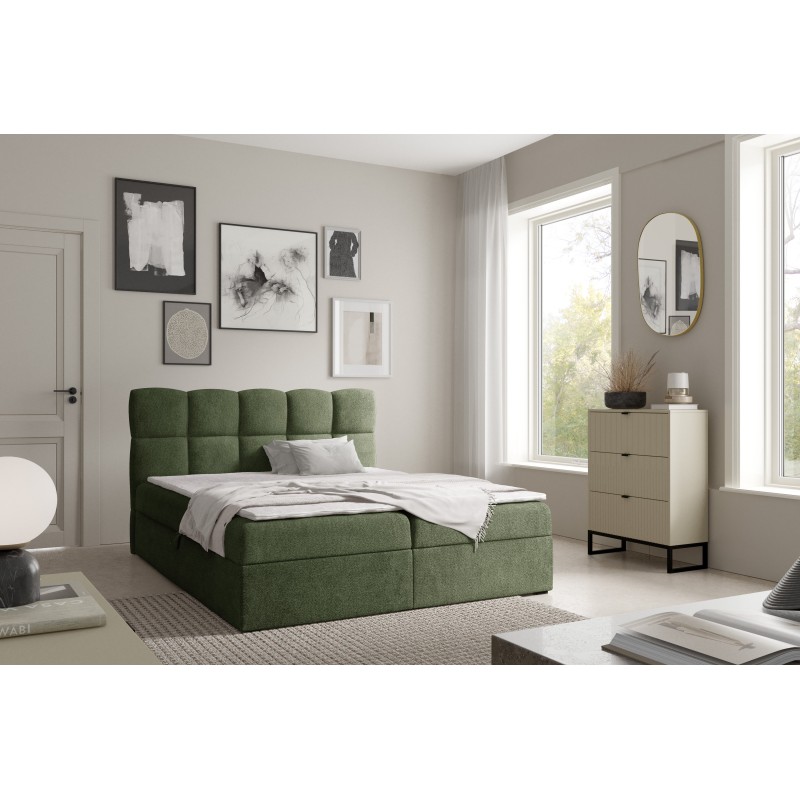 Orivo continental bed with bedding storage fabric Coral 20 Orivo continental bed with bedding storage fabric Coral 20