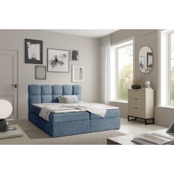 Orivo continental bed with a bedding storage compartment, fabric Coral 10