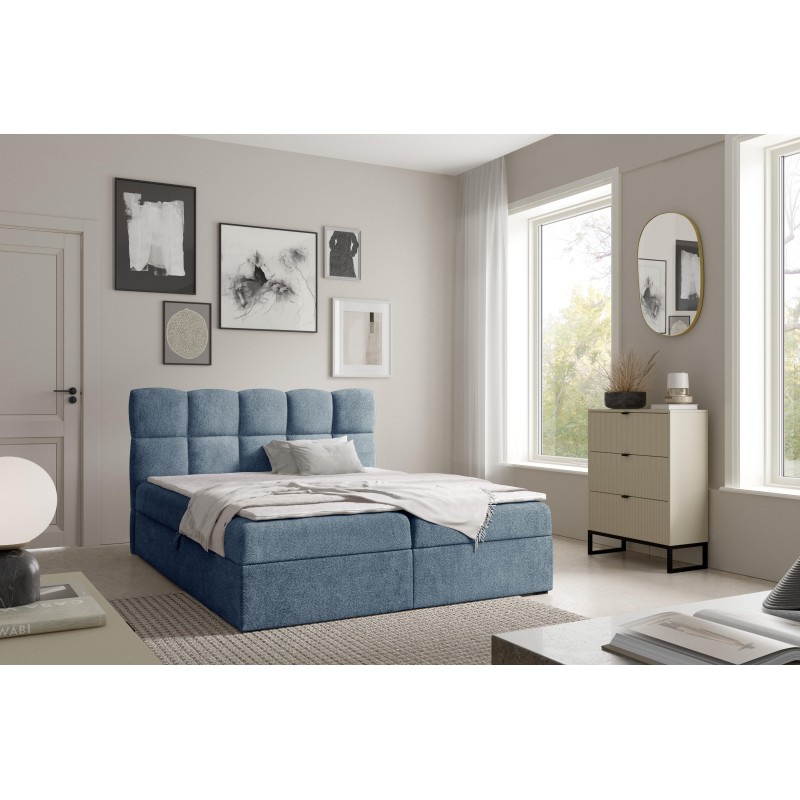 Orivo continental bed with a bedding storage compartment, fabric Coral 10 Orivo continental bed with a bedding storage compartment, fabric Coral 10