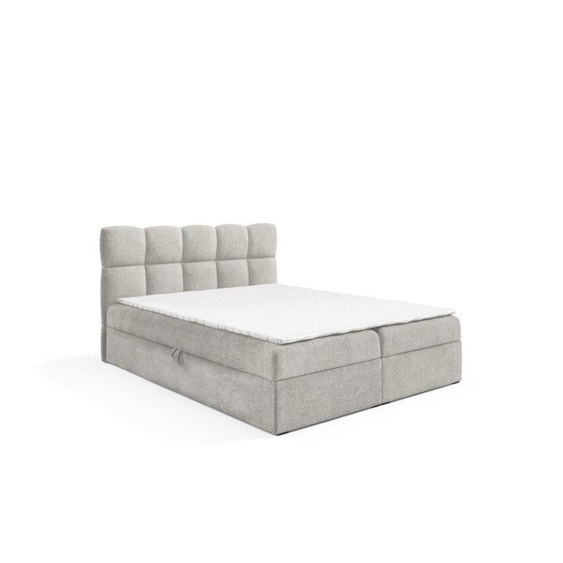 Orivo continental bed with a bedding storage in Coral 85 fabric Orivo continental bed with a bedding storage in Coral 85 fabric