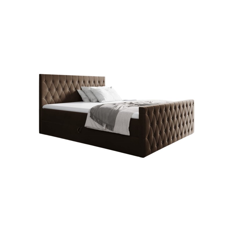 The Velar continental bed with a bedding storage in Fresh 6 fabric The Velar continental bed with a bedding storage in Fresh 6 fabric