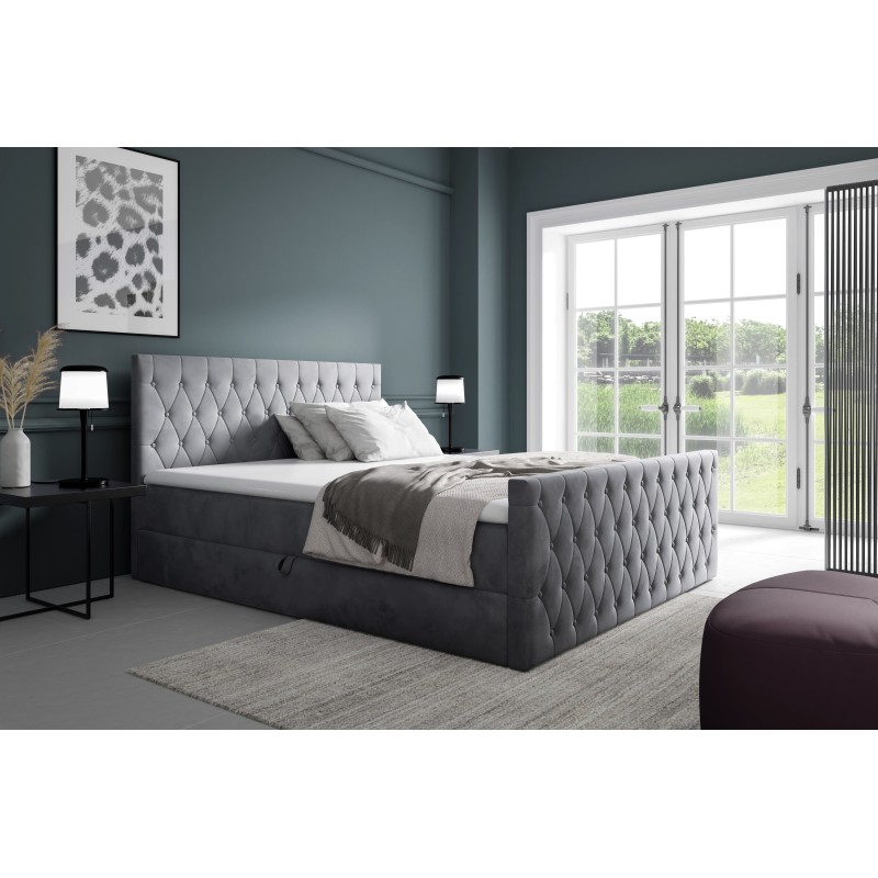 Continental bed Velar with a bedding storage container, fabric Fresh 32