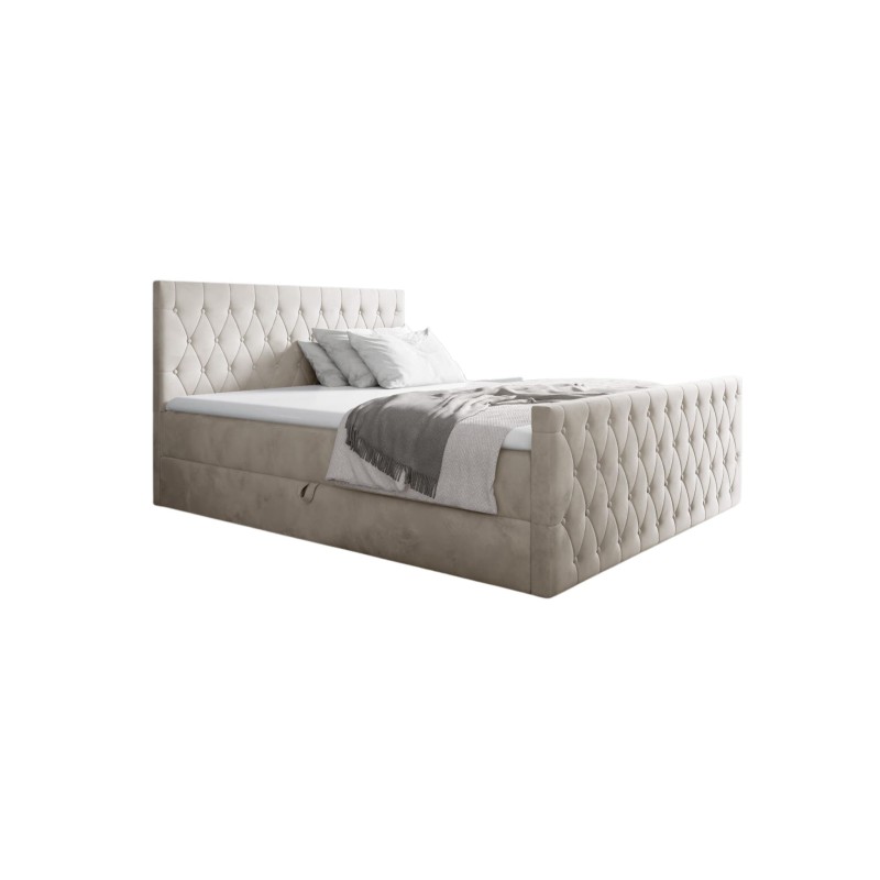 Velar continental bed with a storage compartment for bedding, fabric Fresh 01 Velar continental bed with a storage compartment for bedding, fabric Fresh 01