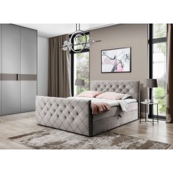 Nomero continental bed with a storage container for bedding, fabric Riviera 16