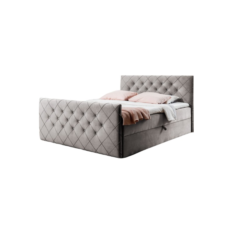Nomero continental bed with a storage container for bedding, fabric Riviera 16 Nomero continental bed with a storage container for bedding, fabric Riviera 16