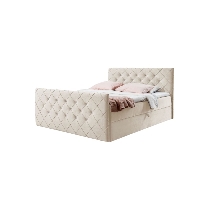 Nomero continental bed with a bedding storage container, fabric Riviera 21 Nomero continental bed with a bedding storage container, fabric Riviera 21