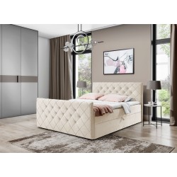 Nomero continental bed with a bedding storage container, fabric Riviera 21